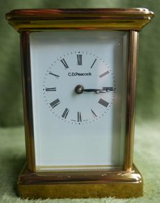 Antique C.D. Peacock. Chicago Gilt Metal Carriage Clock (works perfectly)