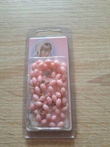 Brand new in a box pink rosary - communion, confirmation gift