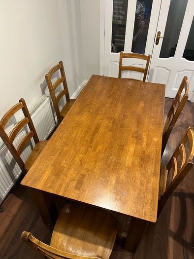 Hardwood Dining Table and 6 Chairs OPEN TO OFFERS