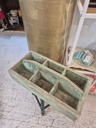Vintage solid wood Tidy trough caddy