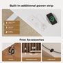 Electric Standing Desk with Movable Monitor Stand, Height Adjustable Desk with 2 Memory Buttons, 100 x 60 cm with LED Strip Light and USB-C Port, for Home Office, White Image 6