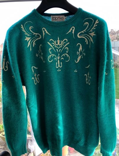 Vintage Green wool jumper sweater