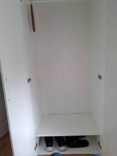 Wardrobe for sale. Dimensions: Width: 117, Depth: 50, Height: 190. All measurements in centimetres.  One mark on left side as can be seen in photo. Will require a van or large trailer and two strong people to carry it down a flight of stairs.