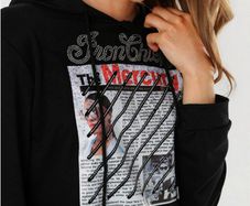 Fabulous Black Hoodie with silver Studs size 14