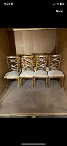 Solid Oak Dining Chairs x 8