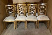 Solid Oak Dining Chairs x 8