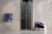 Sinco Due Brushed Gold Double Pivot Shower Door