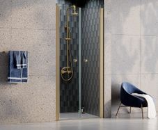 Sinco Due Brushed Gold Double Pivot Shower Door