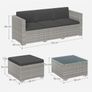 Garden Sofa with Table Garden Furniture Set with Cushions Image 4