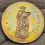 Ireland 1966 Silver Proof 10 Shillings Coin in Original Holder Stunning Rainbow Toning Obverse and Reverse Image 3