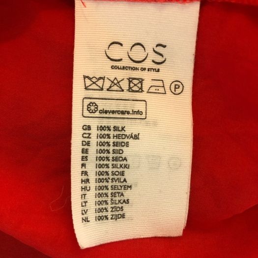 COS silk short sleeve blouse UK10