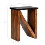 Solid Acacia Wood Side Table  N Shape Design  with Free Delivery Image 2