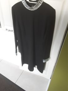 ladies black detailed dress