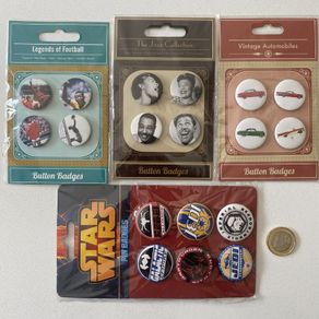 Button Pin Badges - Set of 4-6 | Retro
