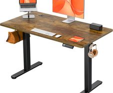 Electric Standing Desk Height Adjustable 120 x 60cm, Sit Stand Desk with 4 Memory Smart Pannel, Home Office Desk with Splice Board