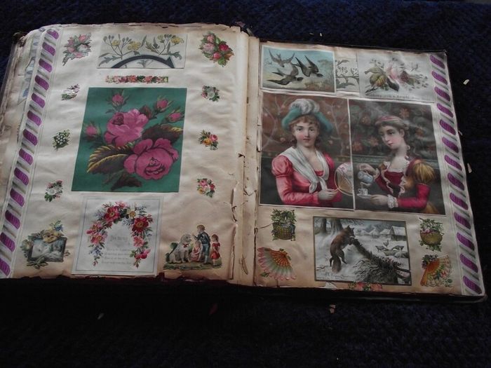 Victorian/Edwardian Album of colourful scraps - Circa 1890's/1900's