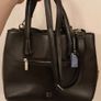 Black Faux-Leather Bessie Handbag Image 3