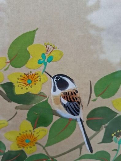Vintage East Asian Silk Hand painting