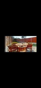 Large wooden garden table