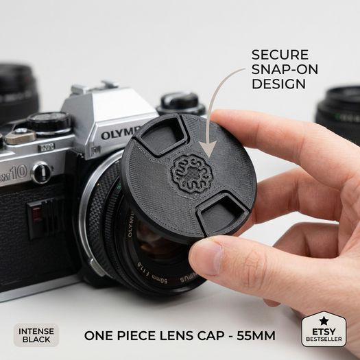 55mm Camera Lens Cap - Black