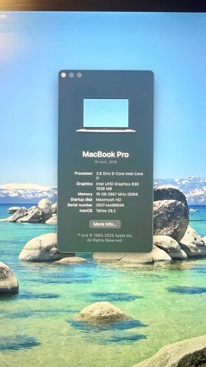 Macbook Pro 16 inch 512 GB/16 GB
