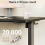Electric Standing Desk, 120x60cm Height Adjustable Desk with 2 Memory Presets, Quiet Sit Stand Desk for Home Office Bedroom Living Room, Ergonomic Computer Desk with Hooks & Cable Holes, Black Image 9