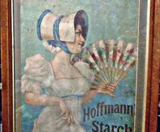 Large Vintage Framed Hoffman Starch Advertisement