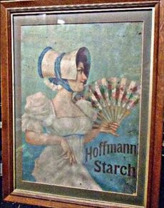 Large Vintage Framed Hoffman Starch Advertisement