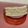Gold Natural Yellow Diamond and White Diamond Ring Image 8