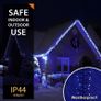 720 LED 9m/29ft Cluster Christmas Tree Lights for Indoor & Outdoor Blue & Cool White Decorations Fairy Lights with Timer for Xmas Garden & Party | Mains Powered Green Cable Image 6