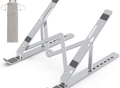Adjustable Laptop Stand, Portable Aluminum Laptop Riser Laptop Holder for Desk, Foldable Ventilated Cooling Notebook Stand for MacBook Pro/Air, HP, Lenovo, Sony, Dell, More 10-15.6 Laptops, Tablet (FREE POSTAGE)