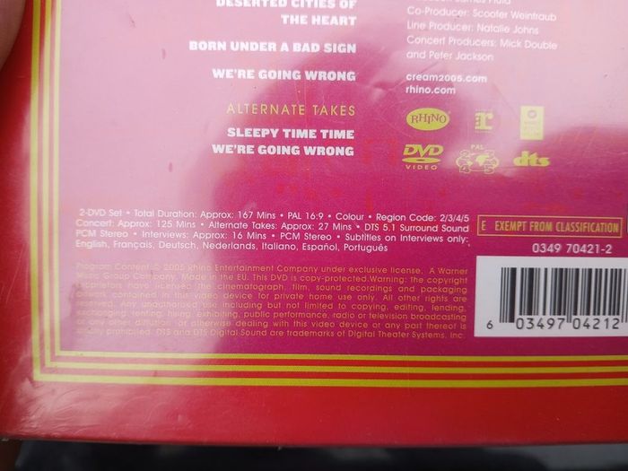 Cream - Royal Albert Hall DVD (sealed)