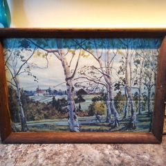 Vintage Pictorial Wooden Tray