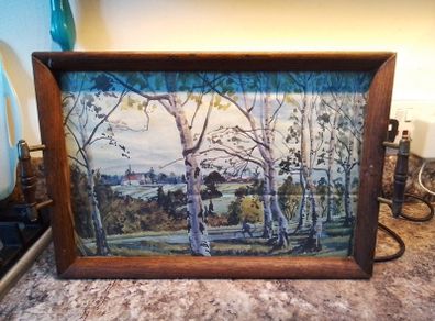 Vintage Pictorial Wooden Tray