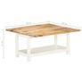 Extendable Coffee Table White 90x(45-90)x45 cm Solid Mango Wood Image 9