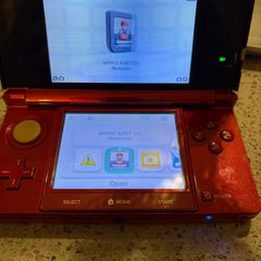 Nintendo 3DS Metallic Red + 3 Games & Charger - R Button Fault