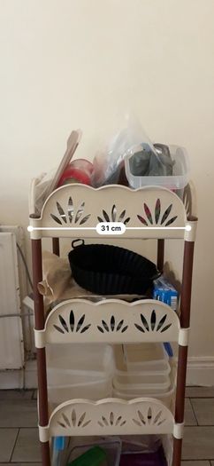 4-Tier Kitchen Trolley Cream & Brown