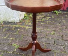 Pie crust Leather top wine table