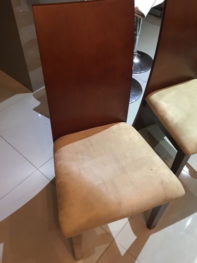 Dining Table and 6 chairs with frosted glass insert and matching coffee table