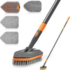 NEWE Shower Cleaning Brush, Tub Tile Cleaner Scrubber with Telescopic Long Handle