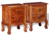 Nightstands with Drawers 2 pcs Solid Acacia Wood