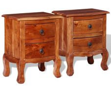 Nightstands with Drawers 2 pcs Solid Acacia Wood