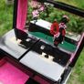 Vintage Japanese Music Jewelry Box Handpaint Black Lacqured 7" x 4,5" H-4" Image 5