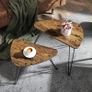 Coffee Table, Set of 2 Side Tables for Living or Dining Room, Bedroom, Industrial Design Vintage Image 3
