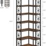 7 Tier L Shaped Corner Bookcase Freestanding Rustic Brown & Black Image 2