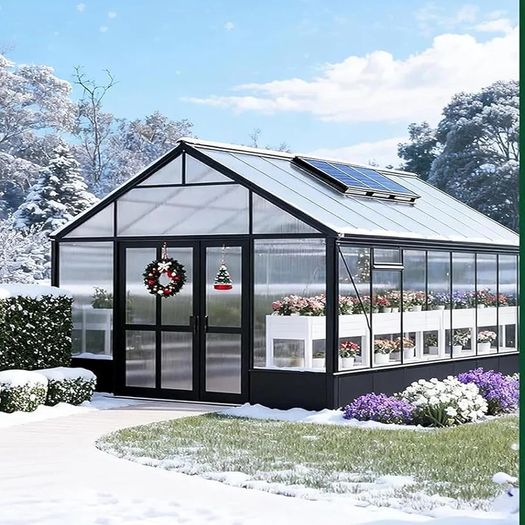 14 Pcs Polycarbonate Greenhouse Panels, 4mm | 10.25m | Double Wall Panels |121x60.5cm | Twin-Wall Panels, Polycarbonate Sheet for All Weather Outdoor Garden and Greenhouse Covering