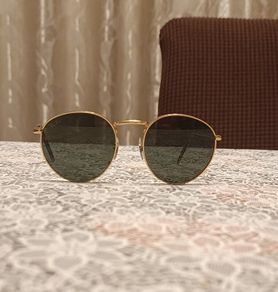 Original Ray-Ban New Round Sunglasses Gold and G-15 Green | Size 53-21 (RB3637)