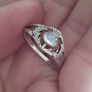 Vintage 925 sterling silver ring with moonstone. Image 6