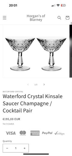 Waterford Crystal Champagne/ Cocktail Glass