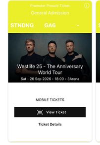 westlife ticket